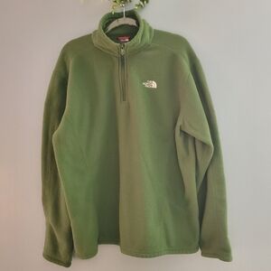 THE NORTH FACE MEN'S L CEDAR TRAIL GRID FLEECE 1/4 ZIP JACKET OLIVE COLOR